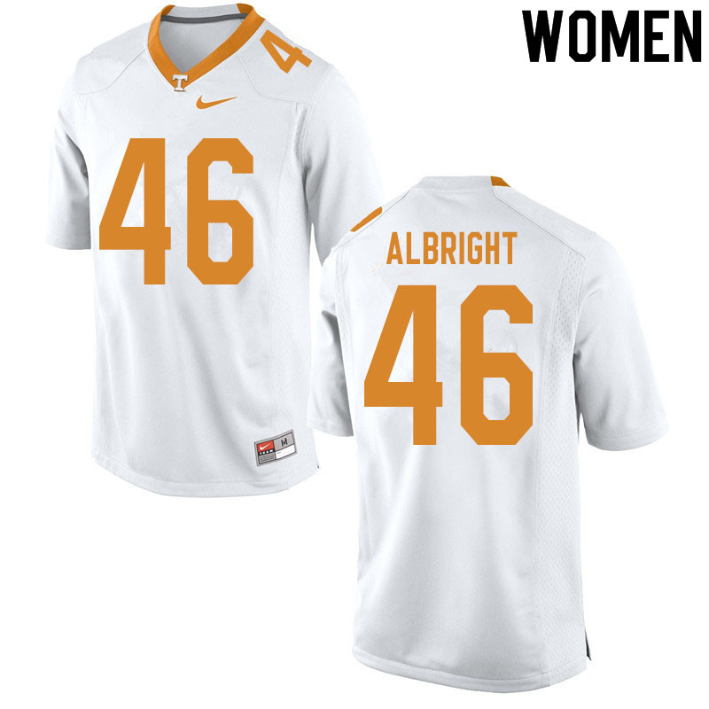 Women #46 Will Albright Tennessee Volunteers College Football Jerseys Sale-White - Click Image to Close